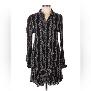 Free People button-down black floral dress - medium